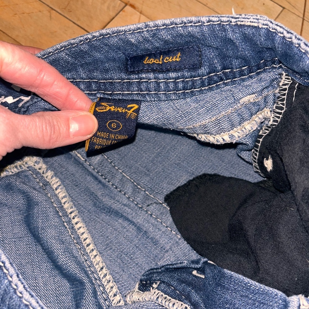 Seven 7 Premium Bootcut Jean -Contrast stitch - Flap Pocket-low- mid rise-Sz 31” - Picture 6 of 10